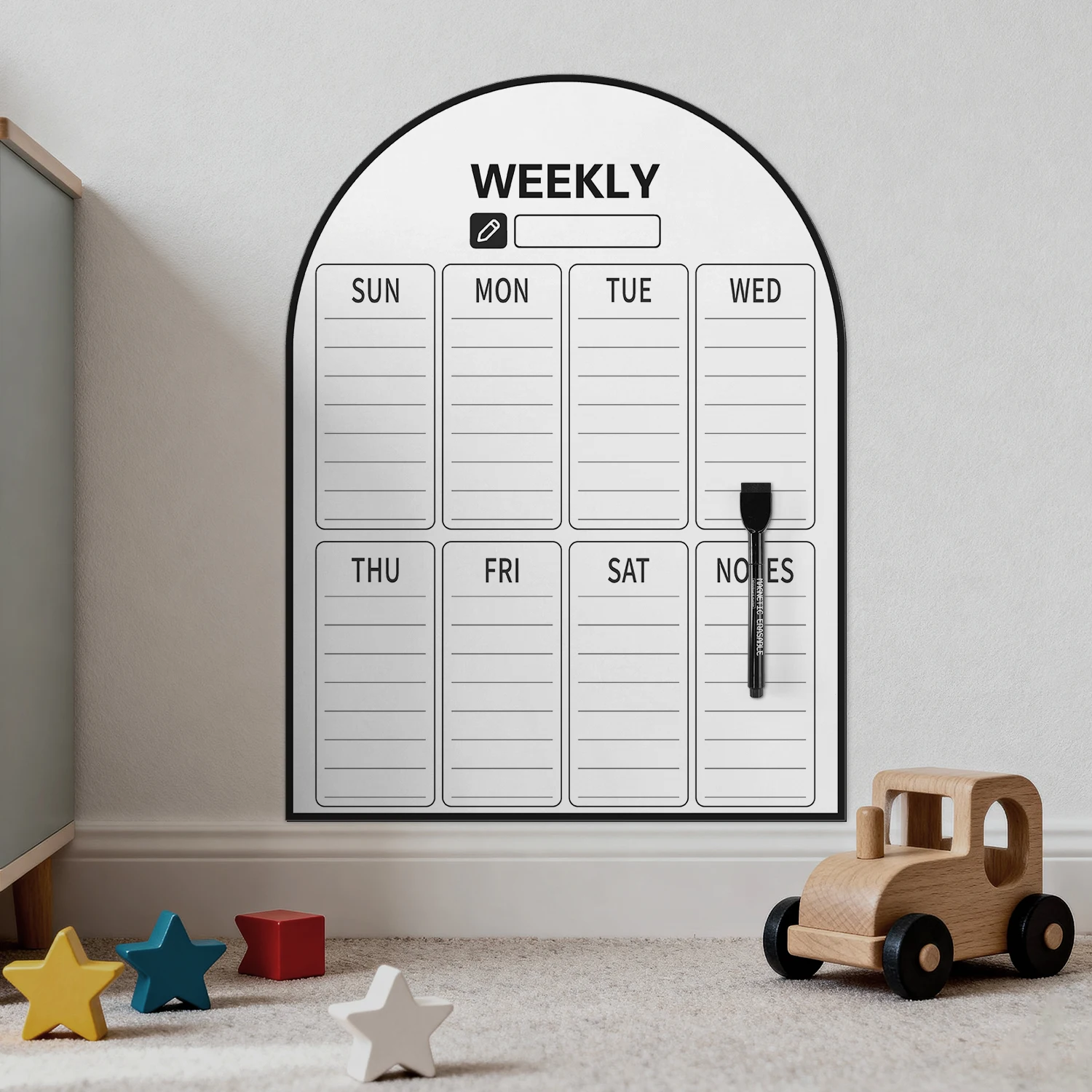 Self‑Adhesive Dry Erase Weekly Monthly Planner Board 30×40cm Reusable Schedule Memo Sticker for Home Office Kitchen