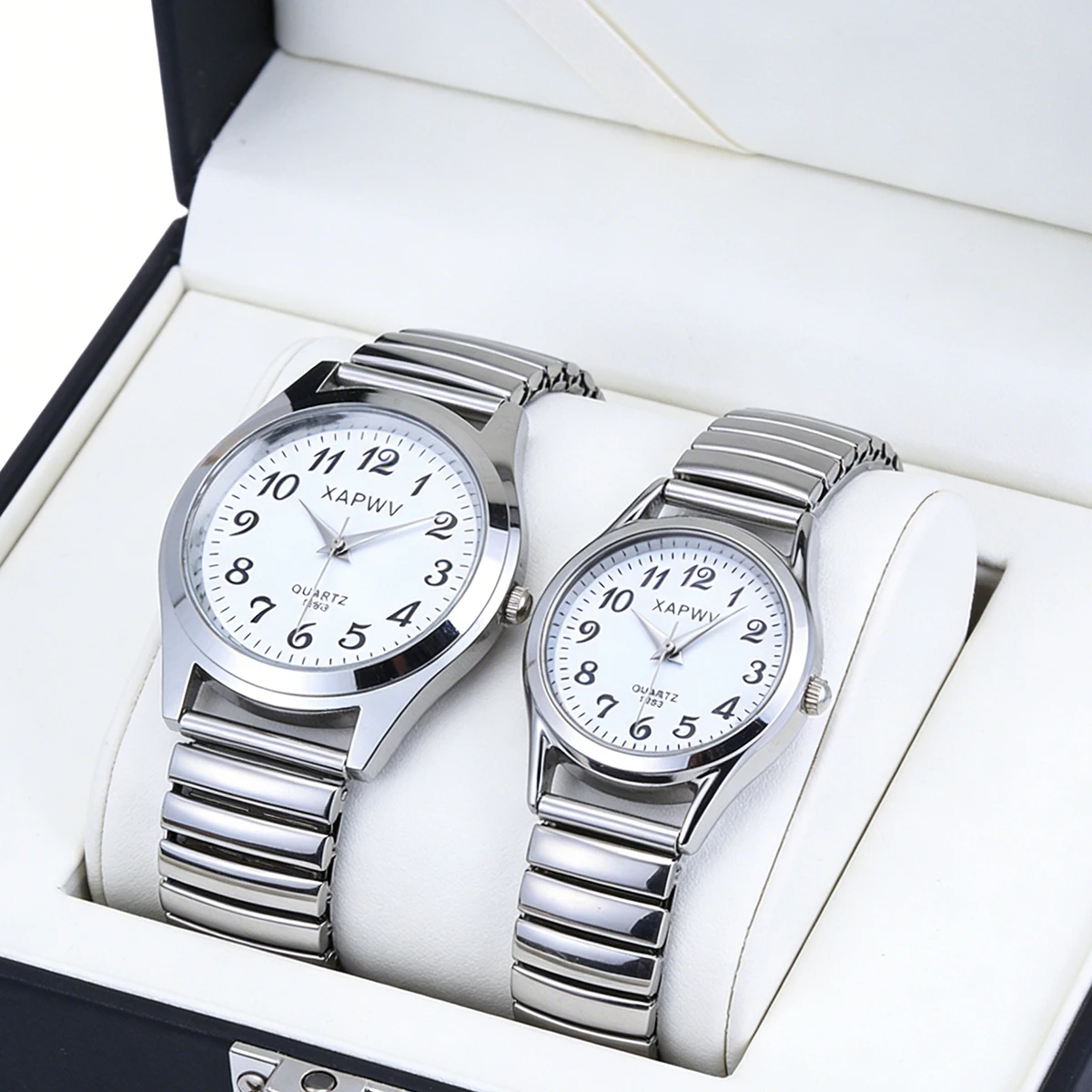 Women's and Men's Couple Quartz Watches, Simple Arabic Numerals, Elastic Strap, Fashionable Casual Versatile Watch