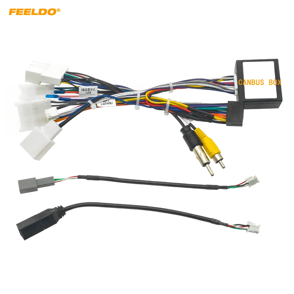 FEELDO Car 16pin Power Cord Wiring Harness Adapter With Canbus For Toyota Camry(2021)/Sienna(2021,2018)Installation Head Unit