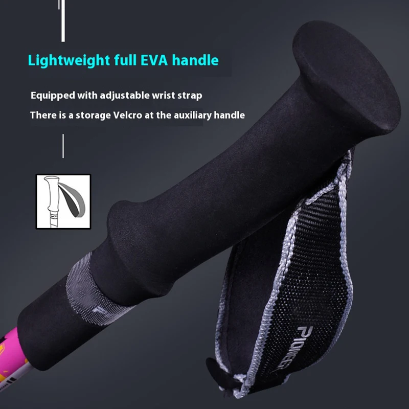 トレッキングポール衝撃吸収折りたたみ式超軽量ハイキングポール屋外キャンプ登山バックパッキングや旅行に最適