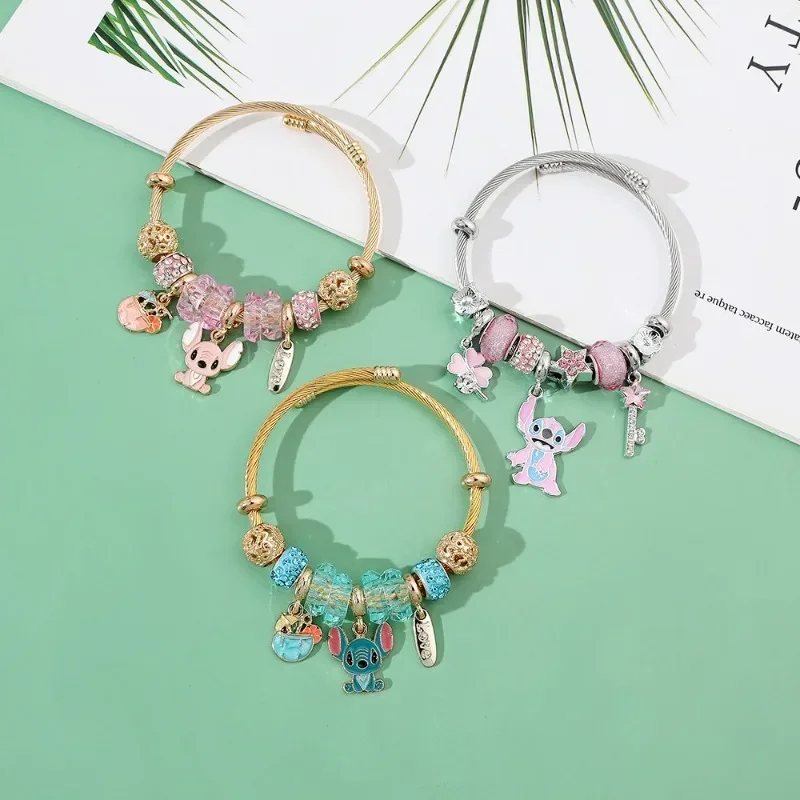 

Miniso Adjustable Opening Bracelet Fashion Women DIY Stainless Steel Multi Element Bracelet Suitable Wear Party Festival Gift