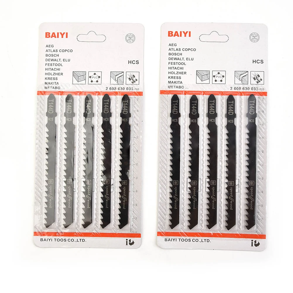 10Pcs HCS Jigsaw Blades T144D For High Speed Wood Cutting Power Tool Accessories Power Tool Accessories