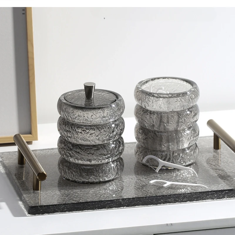 high-end  household floss storage translucent toothpick dispenser