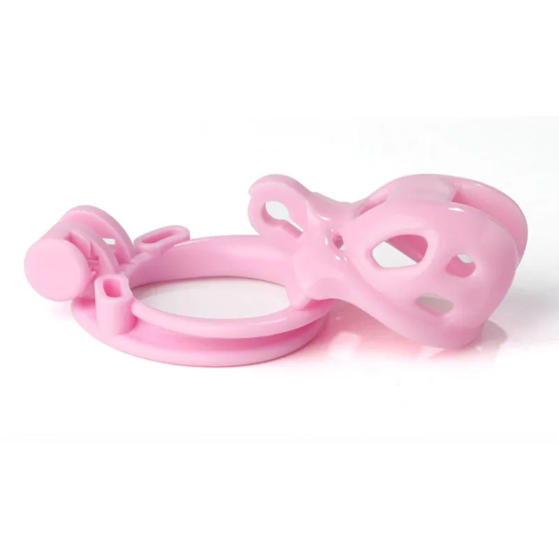 Super Mini Cobra Chastity Cage Devices Pink/Black/Whie Penis Lock with 4 Size Cock Rings Men Cuckold Lockdown Bird Adult Sex Toy