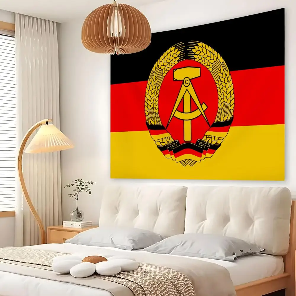 Deutsche Demokratische Republik Tapestry Living Room Bedroom Wall Decor Wallpaper Backdrop Cloth With Clips