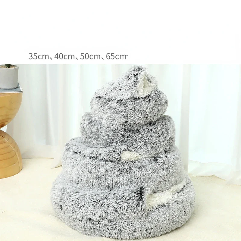 Cat Litter Winter Warm Shell Semi-enclosed Pet Cat Bed Semi-enclosed Kennel Dog Bed Closed Cat Litter Pet Supplies Cat Villa