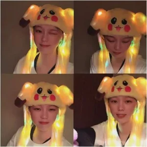 LED Mũ thỏ phát sáng cho người lớn và trẻ em tai người sang trọng trong chuyển động Pikachu Ears Point Point Party Funny of the Festival Dress Up 8 Bán hàng chính Pikachu Hip - 7
