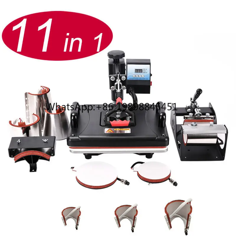 

11 in 1 Multifunctional Combination Heat Press Machine 110V/220V T-shirt Mug Hat Heat Sublimation Transfer Printing