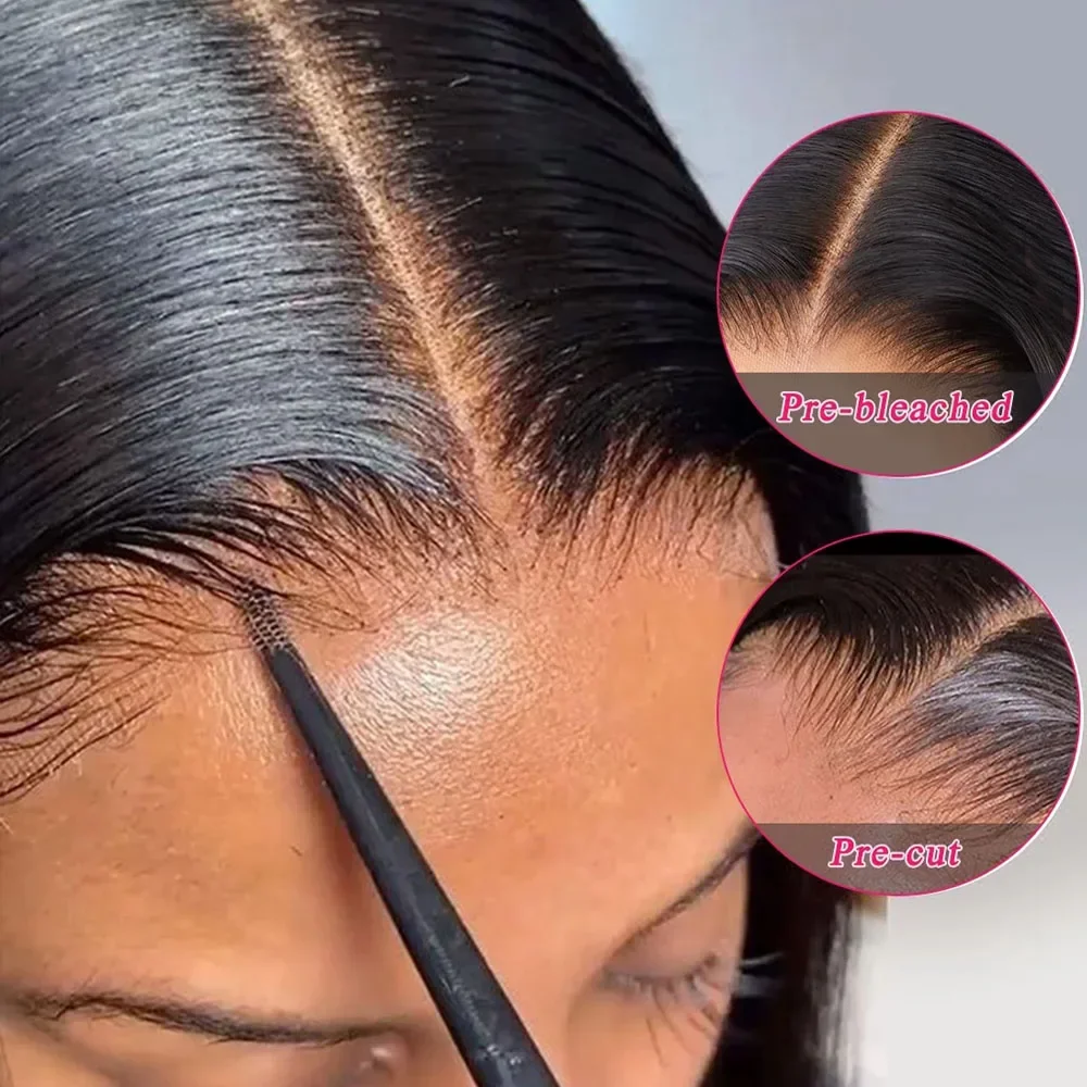 30 40 Inch 13x4 13x6 HD Transparent Bone Straight Lace Front Wigs 4x4