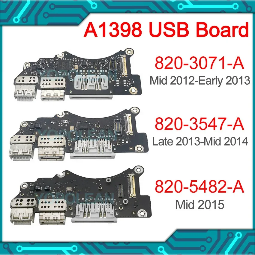 Placa lector de tarjetas SD para ordenador portátil, dispositivo de entrada y salida USB Original para MacBook Pro Retina de 15 pulgadas, A1398, io, 2012, 2013, 2014, 2015 años