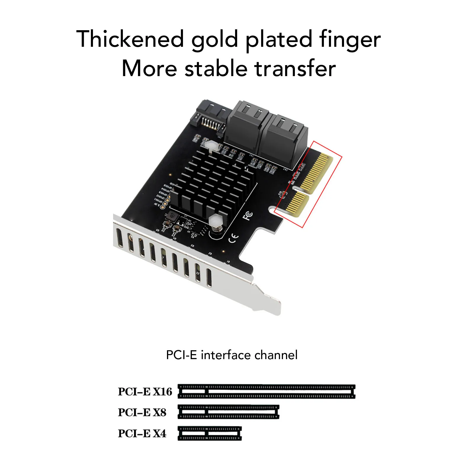 Desktop PC Expansion Card 6Gbps Plug and Play X4 X8 X16 To 5 Serial ATA 3.0 Port PCIE Expansion Card Stable Transfer for Wins