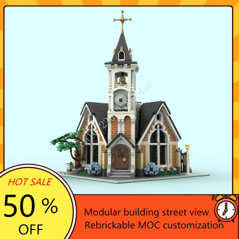 3117PCS St. Joseph's Memorial Church Modular MOC Creative street view Model Building Blocks Architecture DIY Assembly Toys Gifts