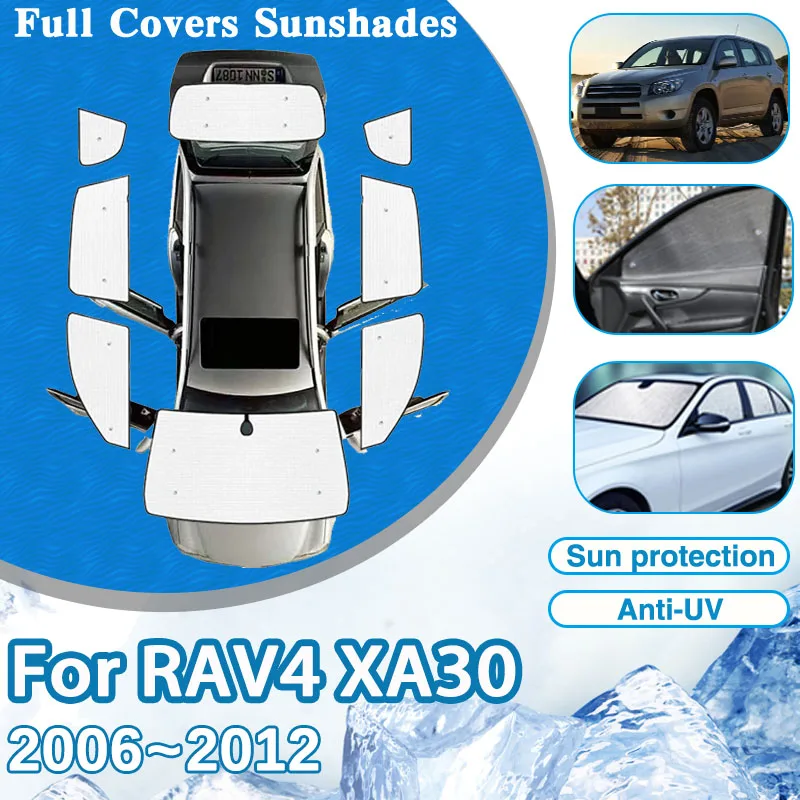 Parasoles de cobertura completa para Toyota RAV4 XA30 2006 ~ 2012 Vanguard LWB visera de ventana de coche protección solar cubierta Anti-UV accesorios para automóviles