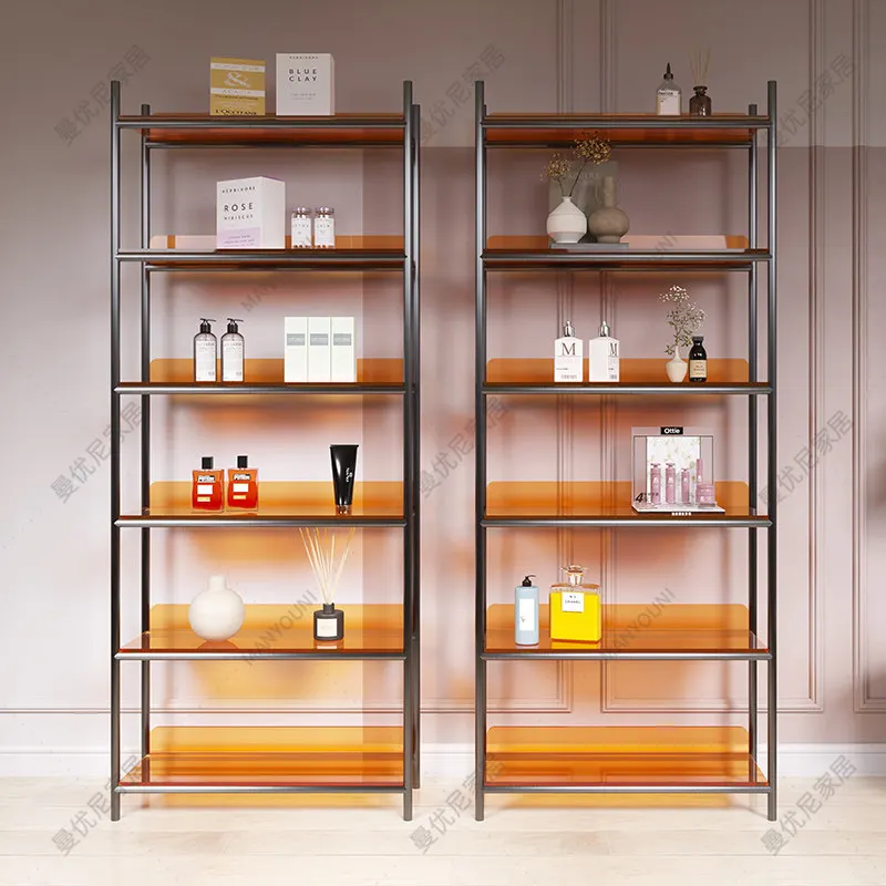 Simple commercial display cabinet Skin care products Beauty salon Product display rack Storage display cabinet Multi-layer