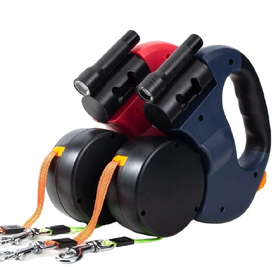 Direct sales retractable dog leash two-in-one automatic walking rope luxury solid adjustable medium and small dog teddy bear