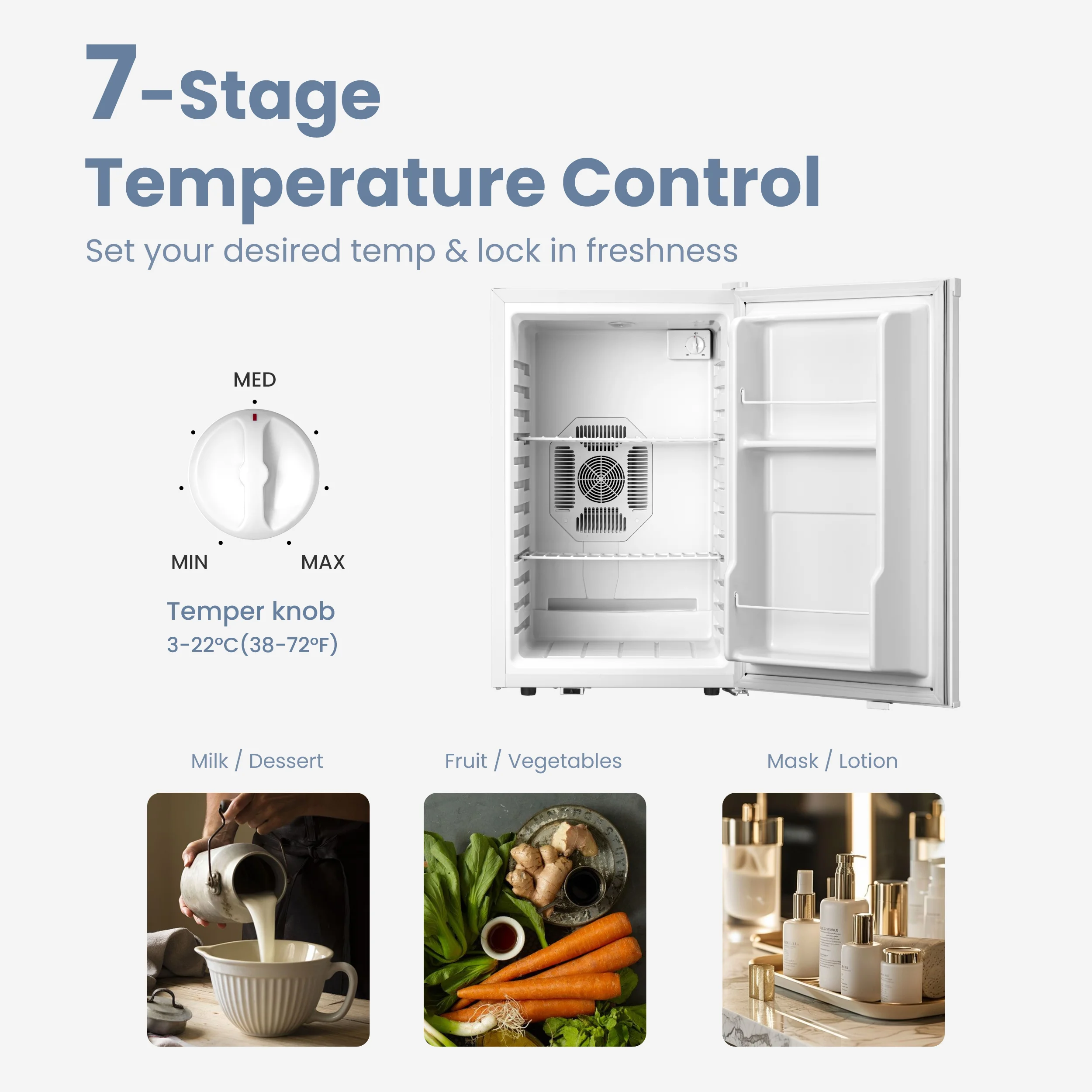 ثلاجة تبريد مشروبات صغيرة، خزائن نبيذ سعة 38/70 لتر مع نظام تبريد حراري 3-22 ° ثلاجة نبيذ قائمة بذاتها للمنزل #4