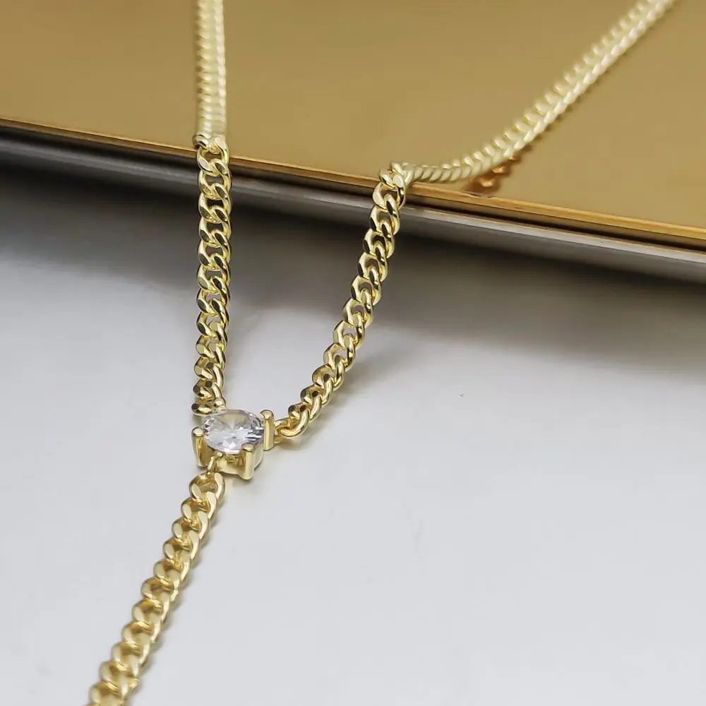 

HESHI New Arrival 2023 Minimalist Round Single Stone Pendant Necklace for Women Long Chain Fashion Jewelry Statement Girl Gift