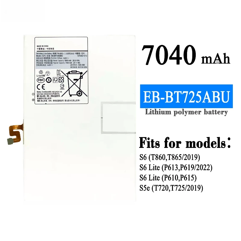 Nueva batería de repuesto para tableta EB-BT725ABU de 7040mAh para Samsung Galaxy Tab S5e T725C T720 SM-T720 SM-T725 + herramientas