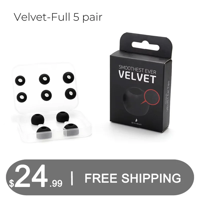 Wkładki do słuchawek Divinus Velvet Silicone, rozmiar dyszy 3-5mm, miękkie, głęboko dopasowane wkładki do słuchawek IEM, AFUL Performer 5/8