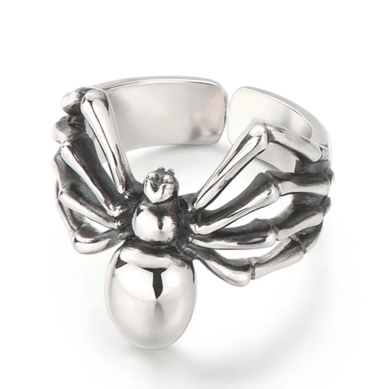 Buyee 925 Sterling Silver Male Ring Finger Cute Animal Open Ring for Women Men Fashion Party Punk  Fine Jewelry Circle Gift