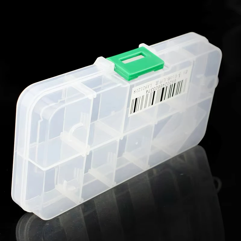 LAOA Transparent 10 Grid Storage Box Plastic Boxes For Trifles Parts Tools Jewelry Display Box Screw Case Beads Container