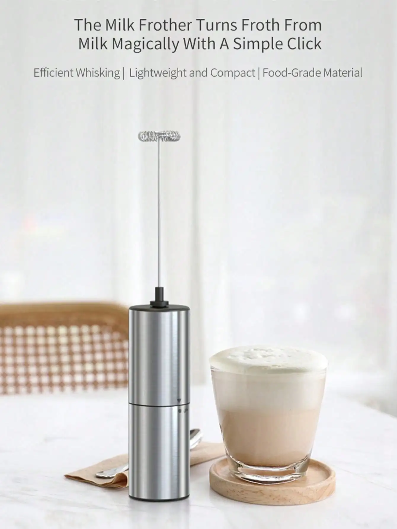 رغوة الحليب المحمولة الصغيرة، صانع رغوة ذكي للقهوة مع الاستخدام، مناسبة للحليب المجمد في