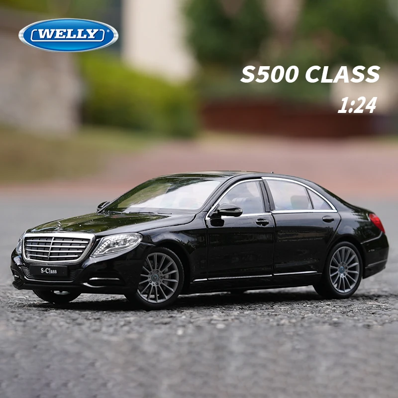 1:24 Benzs S-Class S500 Alloy Car Model Diecast Metal Vehicles Car Model High Simulation Collection Childrens Toy Gift Ornaments