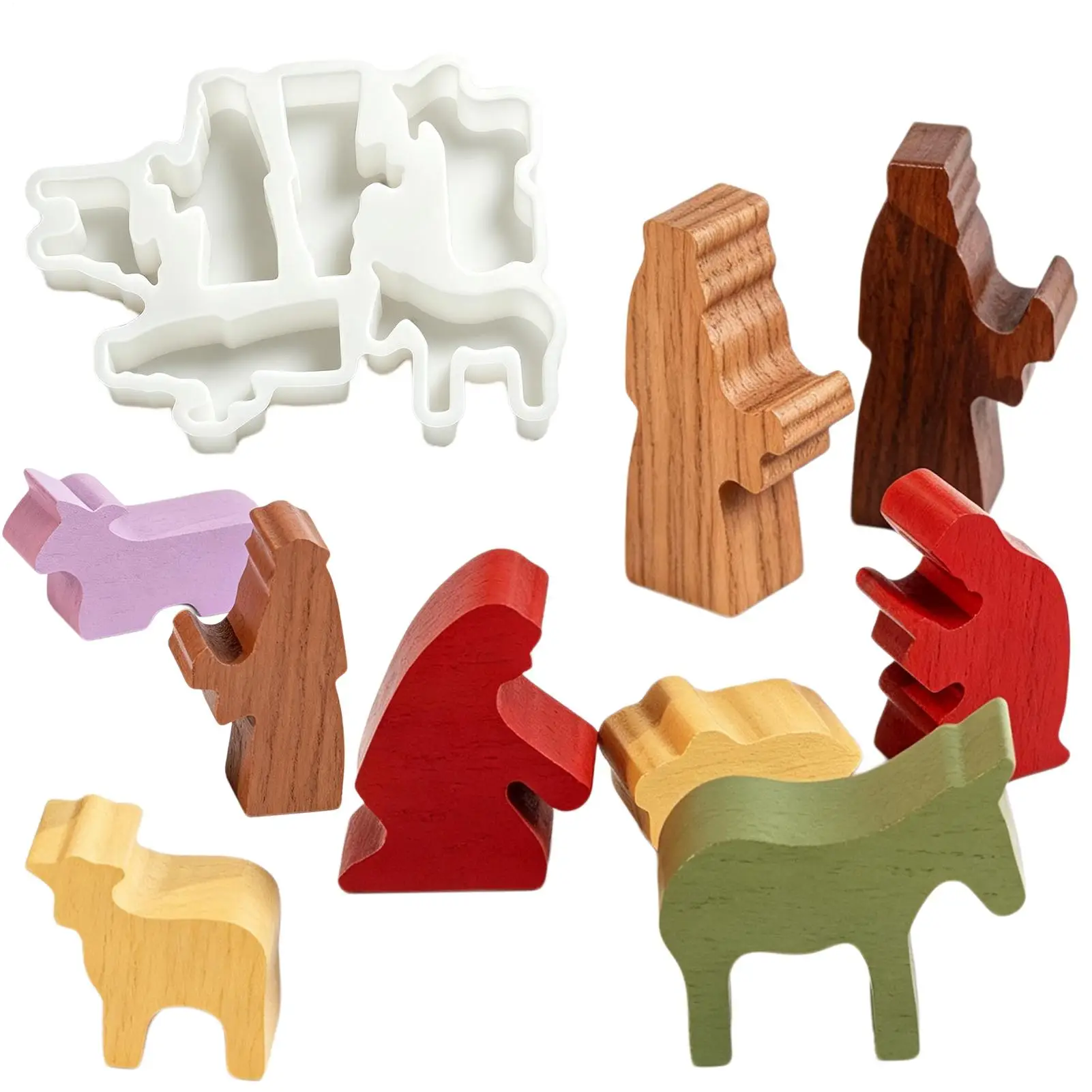 Christmas Molds For Resin Non-Stick DIY Funny Nativity Scene Craft Supplies Holy Family Silicone Christmas Molds For Epoxy Wax