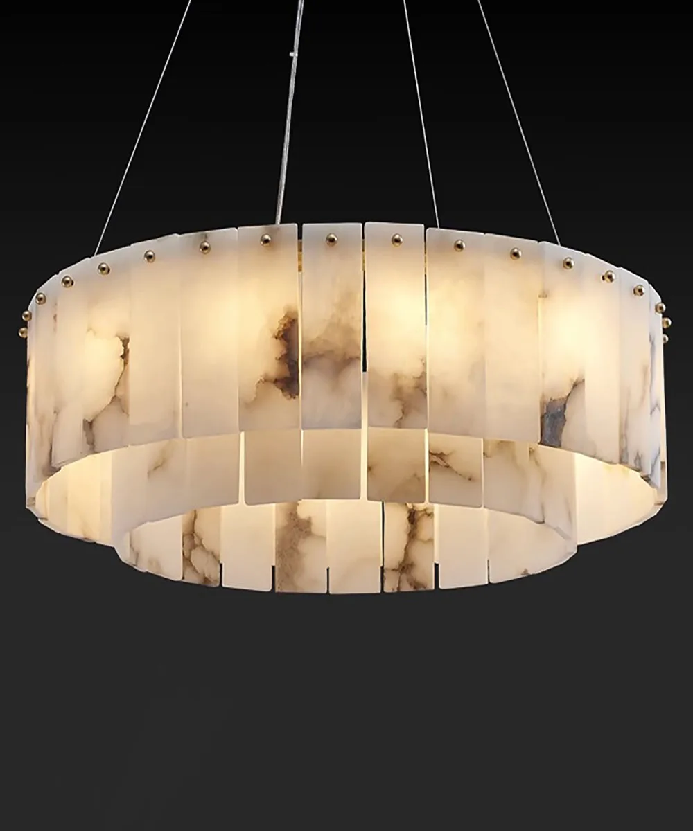 2 Layer Marble Series LED Hanging Lamps Chandelier