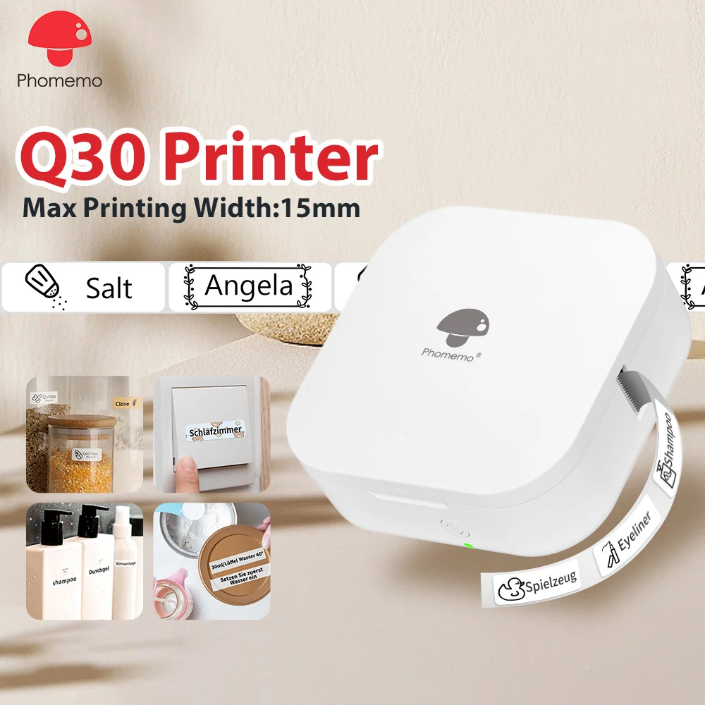 Phomemo Q30 Label Maker Machine Mini Pocket Thermal Label Printer DIY Date Sticker Wireless Label Machine Various Label Paper