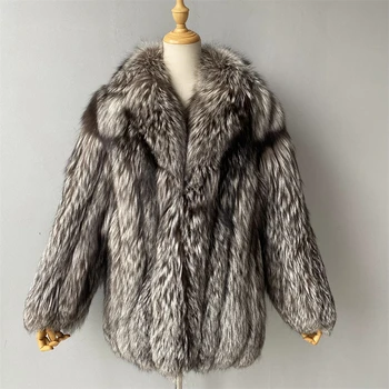 מעיל פרווה ג 'קסמוני אמיתי שועל פרווה