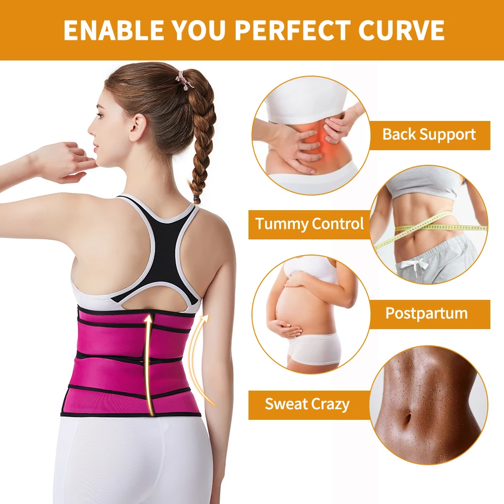 Women Waist Trainer Corsets Cincher Slimming Body Shaper Sport Girdle Workout Shapewear Sauna Sweat Belt Tummy Control Trimmer