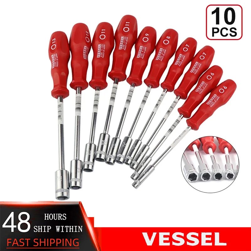 

Серия отверток VESSEL Franchise No 4100, отвертка с усиленной втулкой, предназначена для крепления шестигранных болтов и гаек.