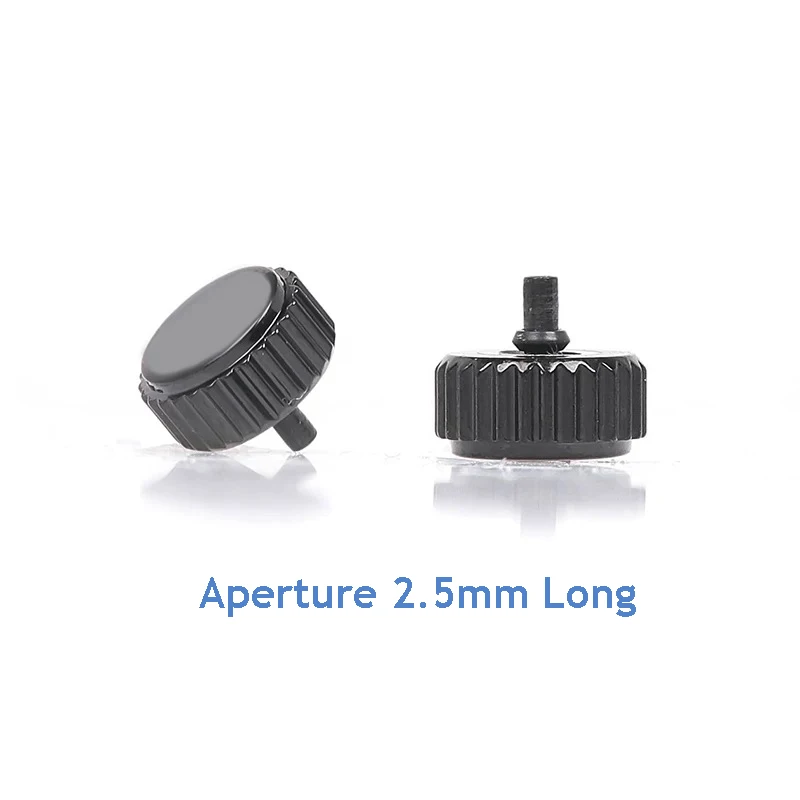 5 Stück schwarze Uhrenkronen aus Edelstahl, universell einsetzbar, vollständig aus Metall, 2,5 mm, großer Durchmesser, Größen von 4,5 mm bis 8,0 mm, für Uhrmacher. – Detail 3