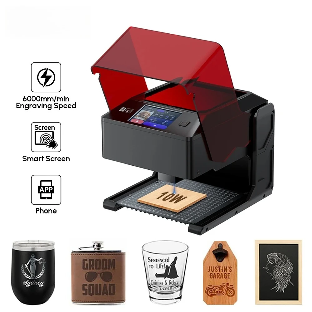 10W Laser Engraver Cutte Algolaser Pixi For Beginner DIY Wood Router Laser Engraving Machine With Smart Screen For Metal Leather