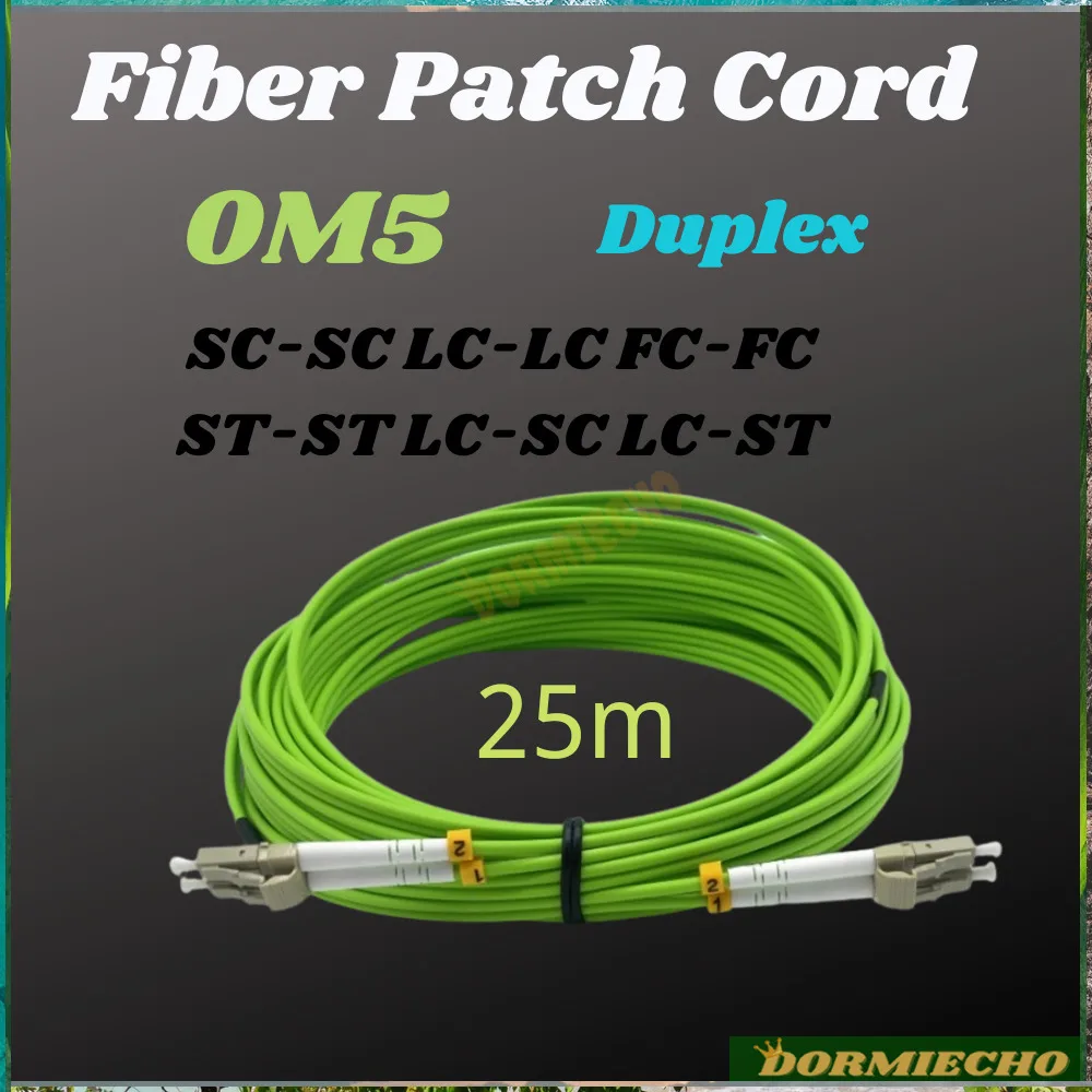 

High Quality OM5 Duplex Patch Cords 25M SC-SC LC-LC FC-FC ST-ST LC-SC LC-ST Connector Fiber Optic Cable 25mtr Jumper FTTH