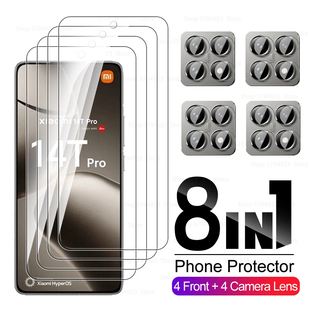 8to1 For Xiaomi 14T Pro 5G Tempered Glass Screen Protectors For Xiaomi14T Pro 14 T Mi14TPro T14 Xiaomy14TPro HD Camera Lens Film