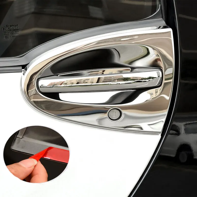 

Автомобильная дверная чаша из нержавеющей стали, защитный корпус, ручка, декоративная наклейка для Mercedes Smart 451 Fortwo, осевой Стайлинг автомобиля