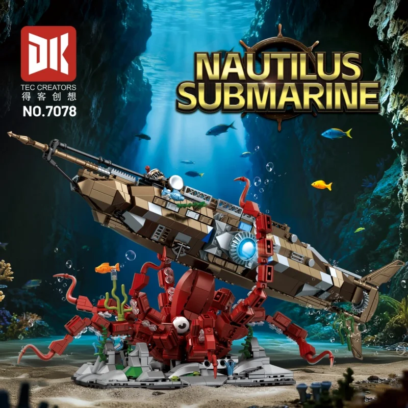 جديد تحت الماء السفر نوتيلوس الغواصة اللبنات الإبداعية الأخطبوط نوتيلوس نموذج باخرة الطوب لعب هدايا عيد ميلاد الاطفال #2