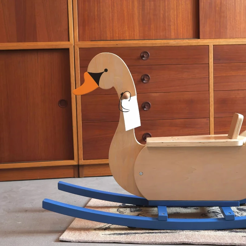 Duck boat Trojan horse, adult, child, rocking chair