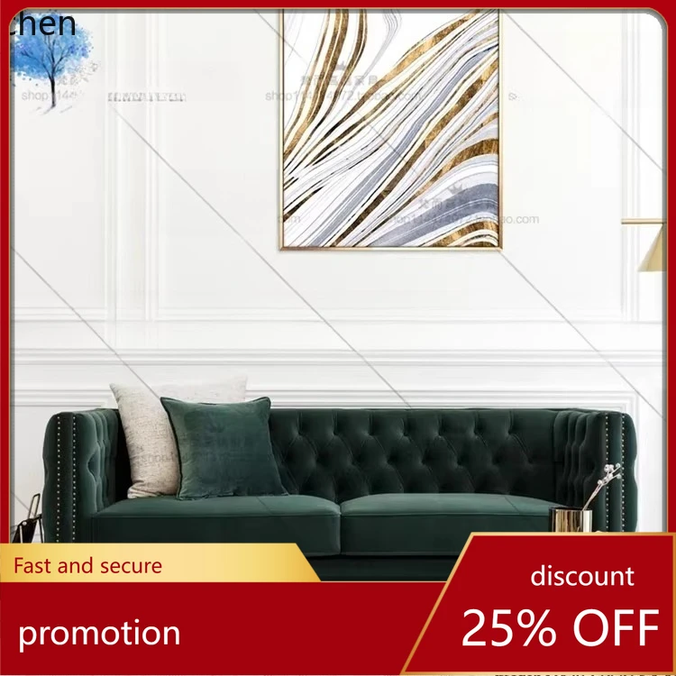 CZ Simple Modern Fabric Sofa American Style Single Double Three-Seater Small Apartment Internet Celebrity Living Room Sofa