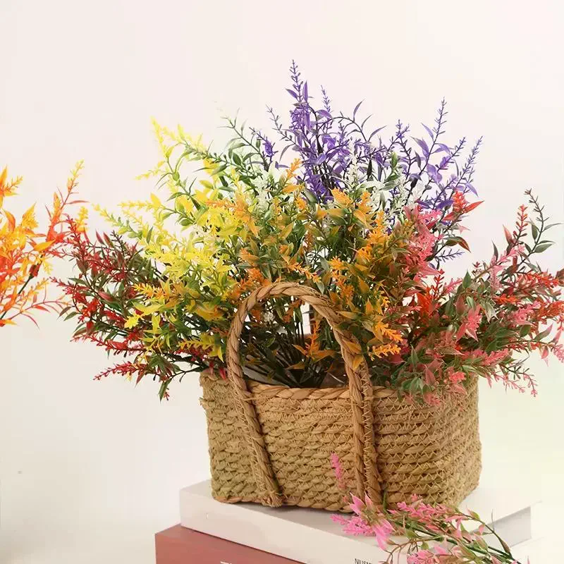 1Pcs Bridal Bouquet Household Products 34cm Artificial Flower Plastic Lavender Fake Plant Wedding Home Garden Decoration