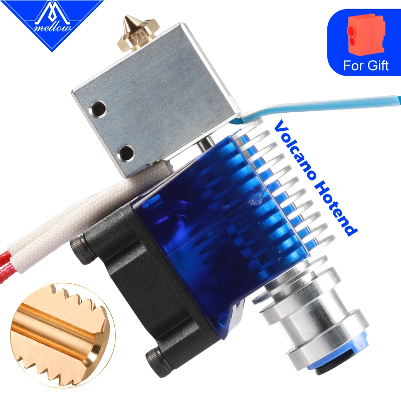 Mellow NF-V6 Volcano Hotend 12V/24V Remote Bowden Print J-head Hotend and Cooling Fan Bracket for V6 Hotend Kit Nozzle