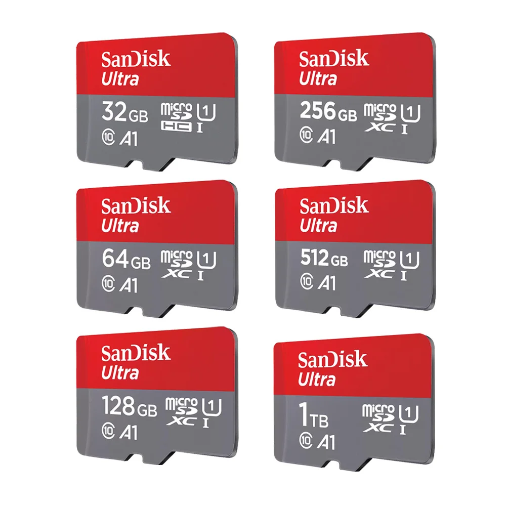 

Original Sandisk Memory Card 32GB 64GB 128GB 256GB 512GB 1TB TF micro sd card C10 U1 A1 flash card Memory Microsd for Samrtphone