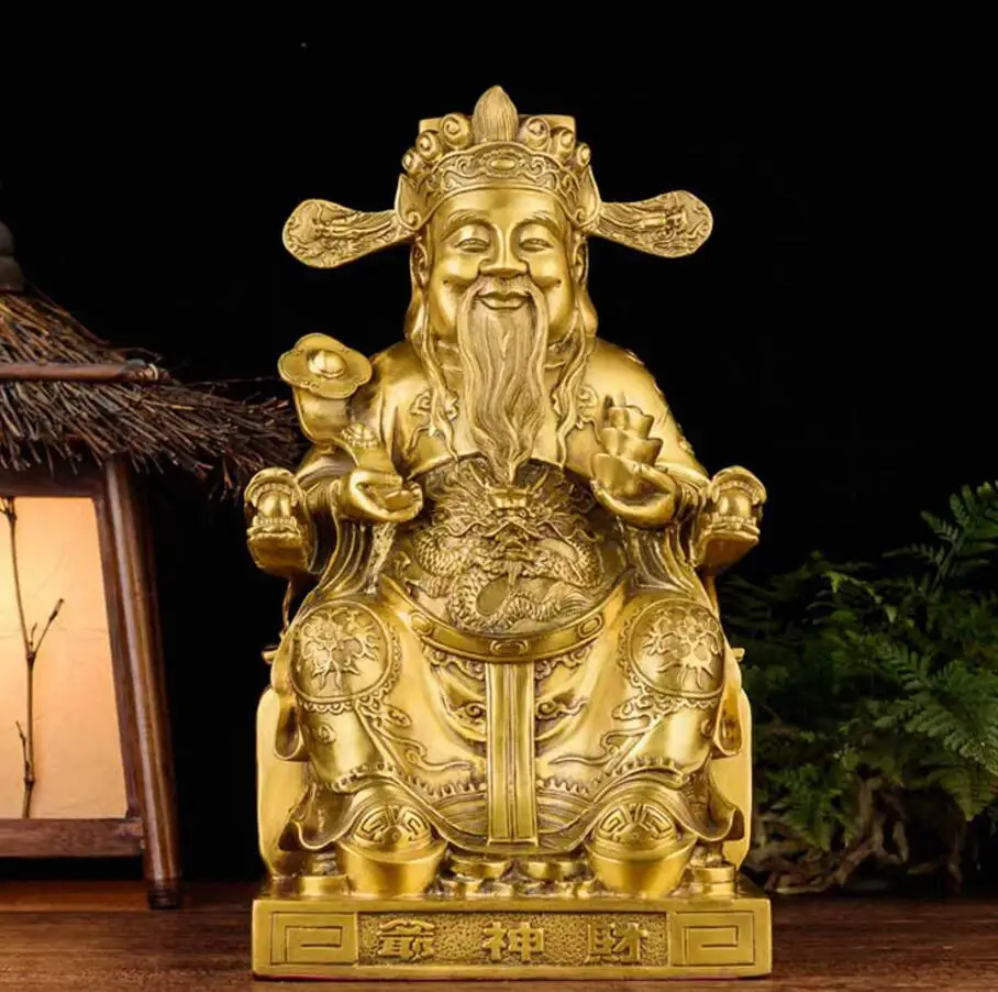 

Медная статуя из чистой меди Ruyi yuanbaowen God of украшение для богатства God of богатство Будда орнамент