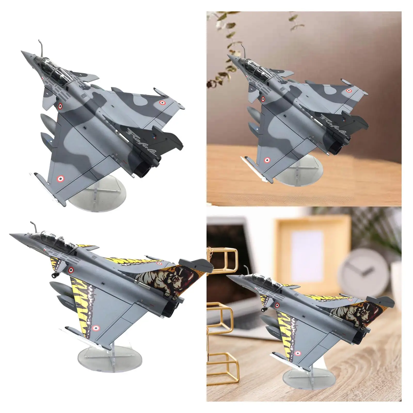 

1/72 Rafale B Fighter Model Simulation with Display Stand for Home Shelf Bar