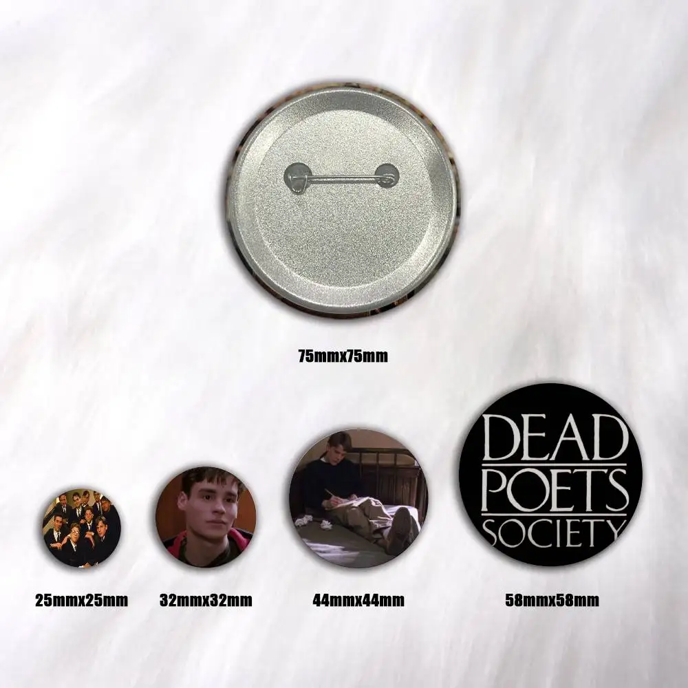 A-D-Dead P-Poets S-Society Art Badges Button Round Creative Pin Brooch Badge Bag Decor Accessories Fans Collect Friends Gifts