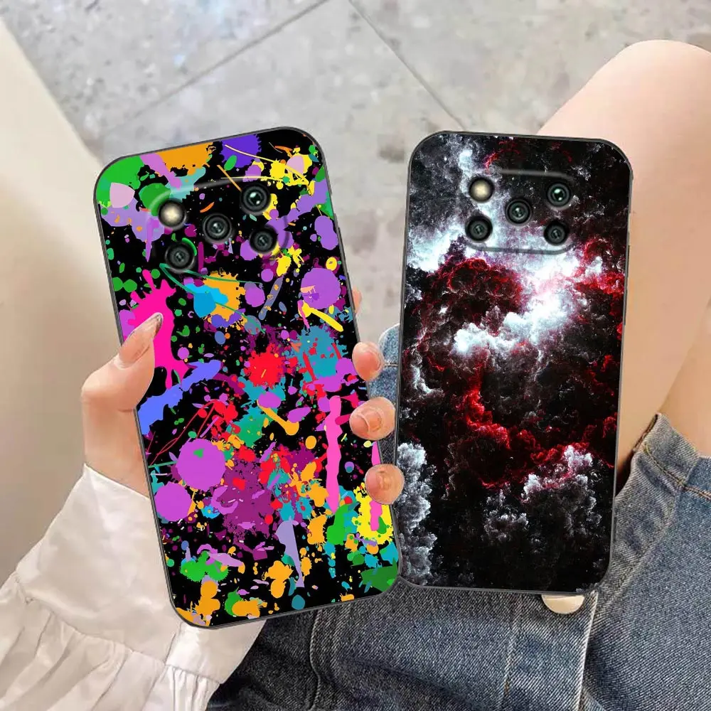 

Abstract Lacquer Painting Phone Case For Xiaomi Poco X5 X4 X3 M5 M4 M3 F5 F4 F3 GT Pro NFC Black Shark 5 Mix 4 Case Funda Shell