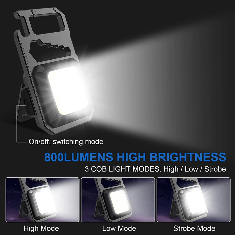 VAORLO ไฟฉาย LED 8 IN 1ซัง,ไฟฉายขนาดเล็ก800ลูเมน550มิลลิแอมป์ต่อชั่วโมงสำหรับเดินตั้งแคมป์รถยนต์ชุดโคมไฟกลางแจ้งขนาดเล็กแบบพกพา