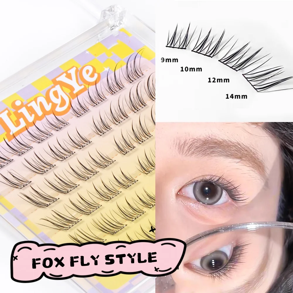 MAIOJIE 6/10 Rows Natural Charming Lashes Y2k Segmented Foxes Eyelash Extension Fluffy Single Clusters False Eyelashes Makeup